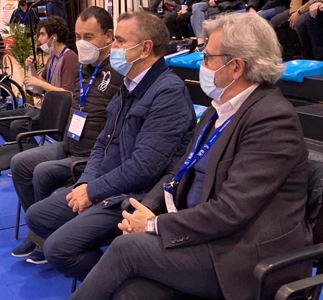 José Alberto Álvarez, José Manuel Franco (CSD) y Juan María Gavaldá (AEEB) durante el Europeo BSR celebrado en Madrid