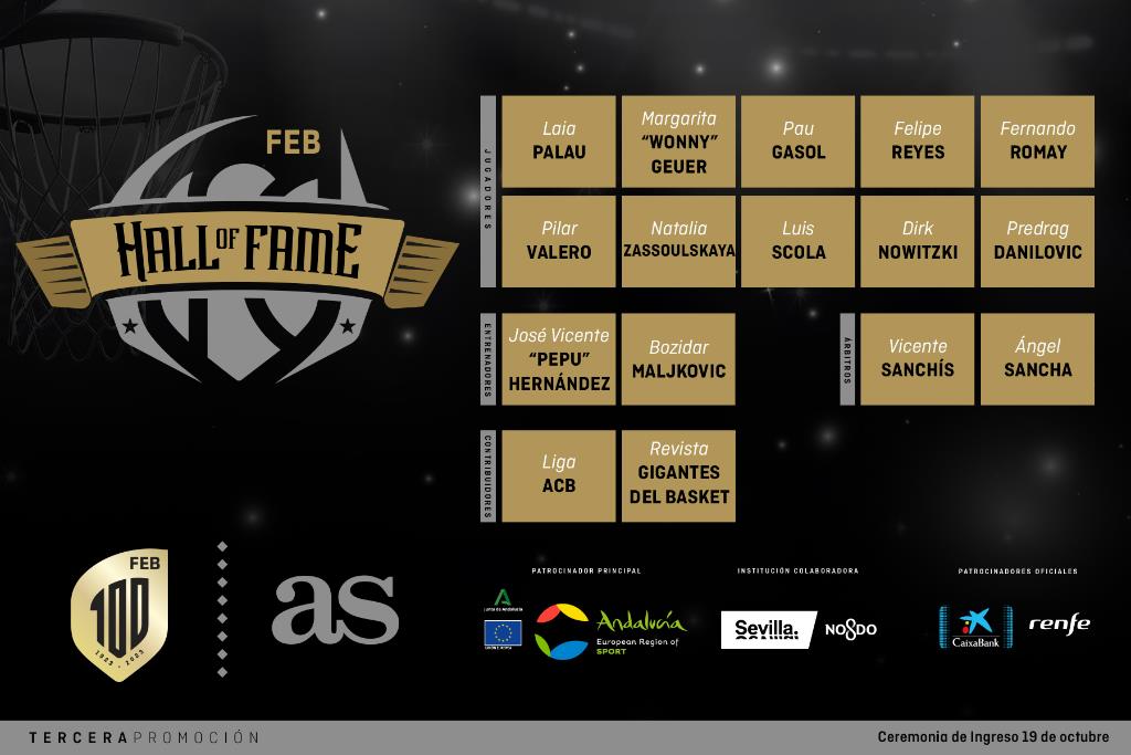 Premiados Hall of Fame del Baloncesto Español. Tercera Promoción