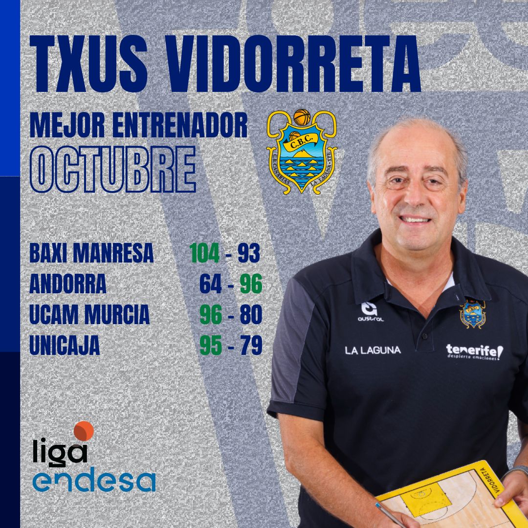 Txus Vidorreta Mejor Entrenador del Mes de Octubre-Trofeo AEEB de Liga Endesa